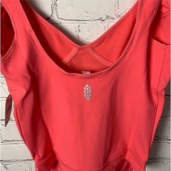 Free People Movement Heart of Gold Leotard Size XS Light Red Bodysuit Stretch - Picture 7 of 8
